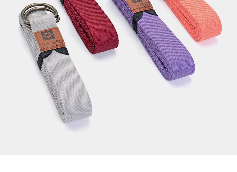 Premium Bomull Yogabelte med D-Ring