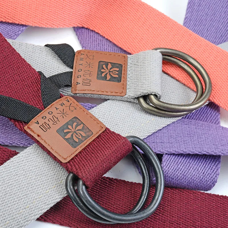 Premium Bomull Yogabelte med D-Ring