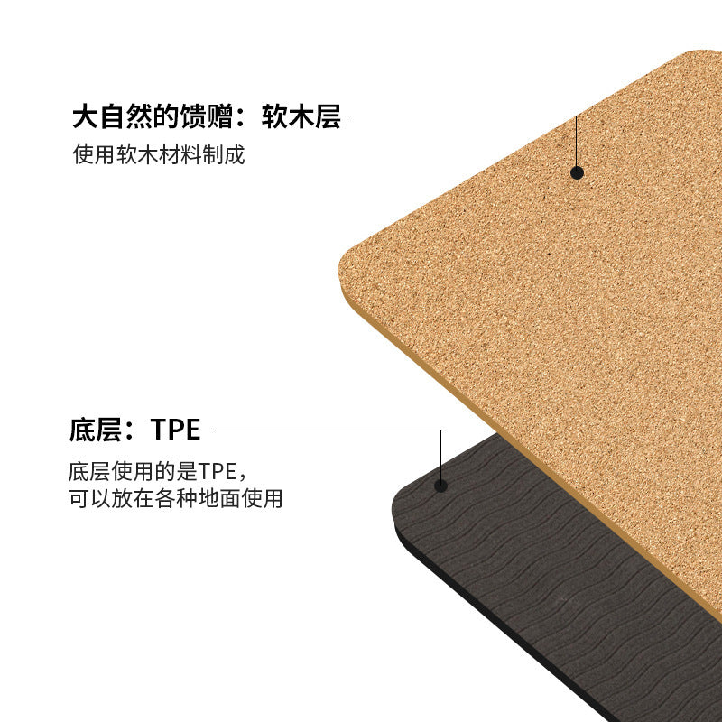 Ekstra Tykk Kork & TPE Yogamatte (6mm)