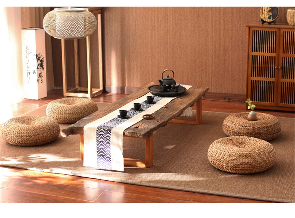 Ekte Vevd Strå Meditasjonspute / Futon