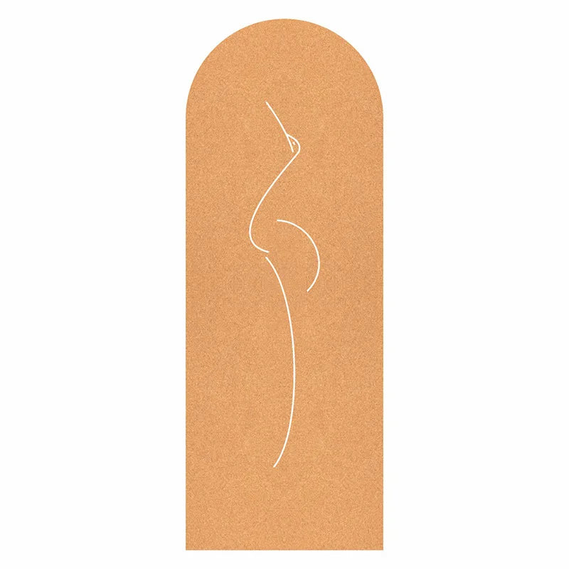 Bueformet Kork Yogamatte i Naturgummi (5mm)