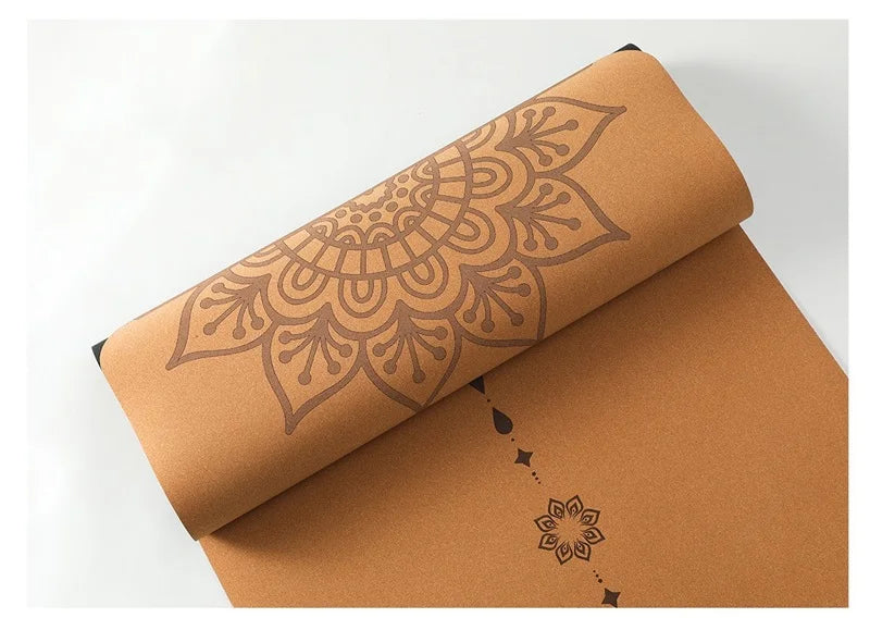 Bueformet Kork Yogamatte i Naturgummi (5mm)