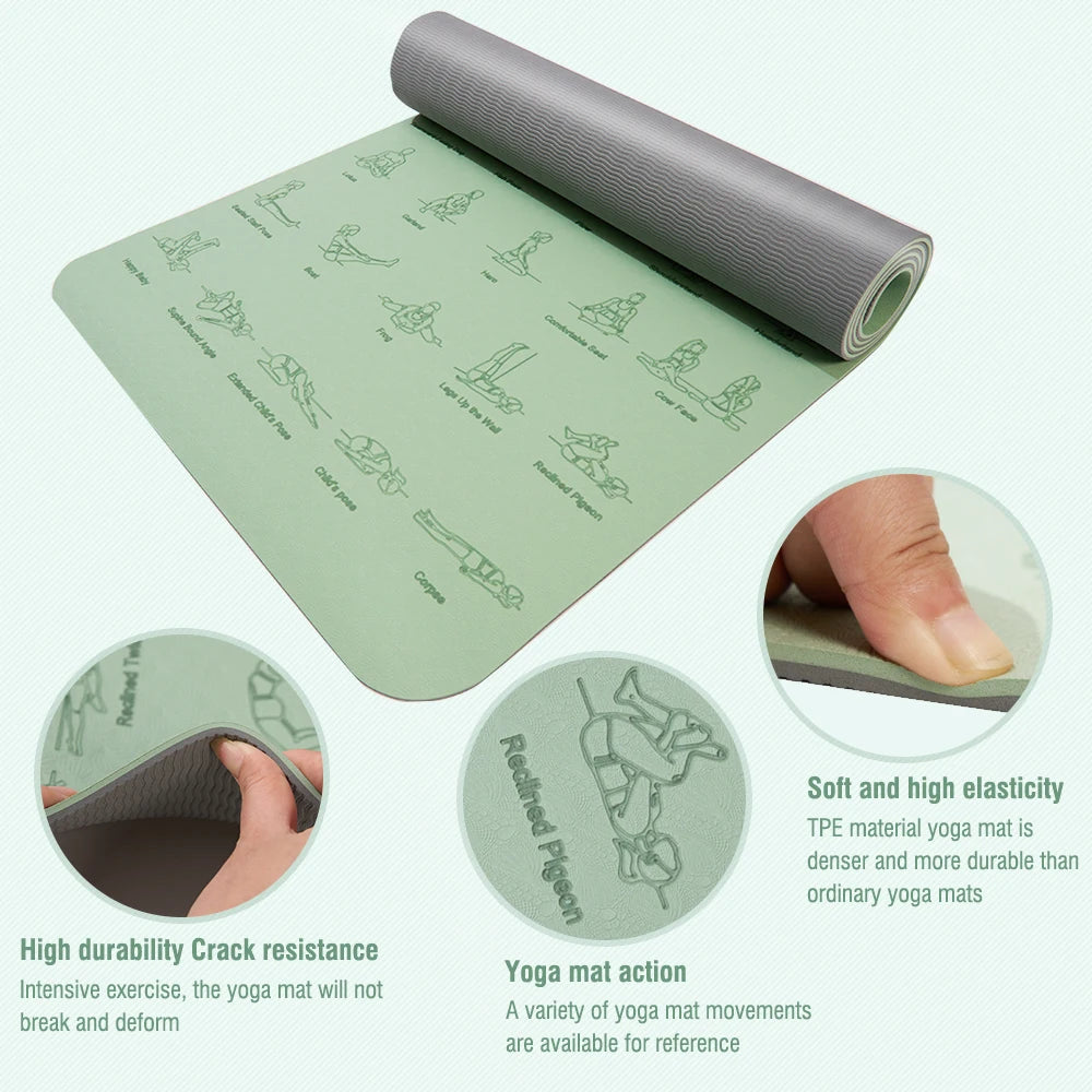 Miljøvennlig TPE Yogamatte (183x57 cm)