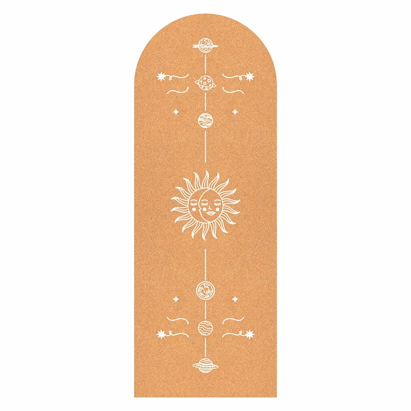 Bueformet Kork Yogamatte i Naturgummi (5mm)