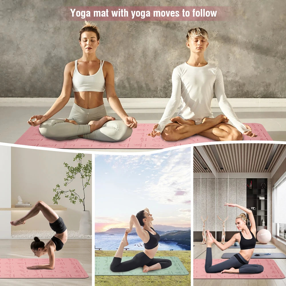 Miljøvennlig TPE Yogamatte (183x57 cm)