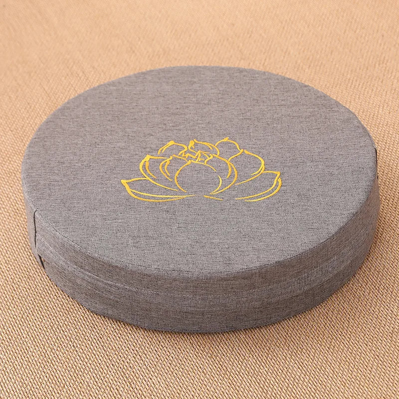 Fast Lin Meditasjonspute med Lotusstruktur (40x6 cm)