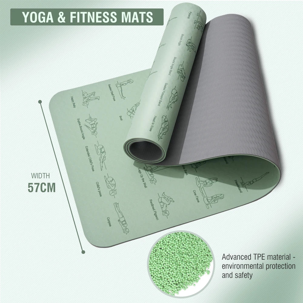 Miljøvennlig TPE Yogamatte (183x57 cm)