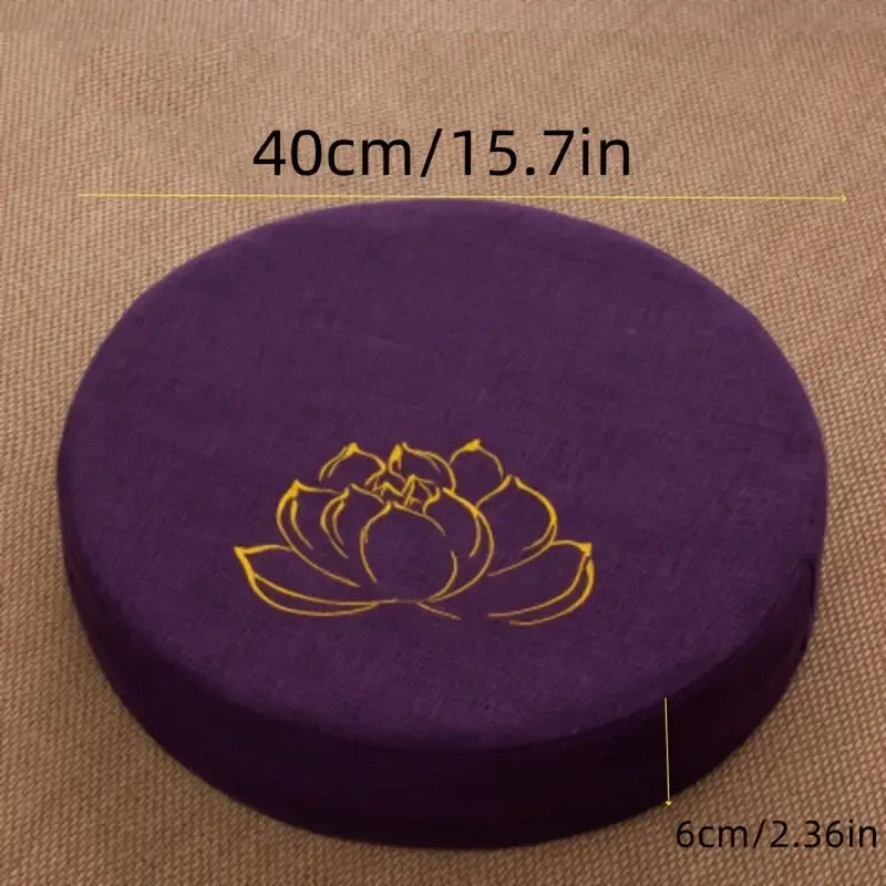 Fast Lin Meditasjonspute med Lotusstruktur (40x6 cm)