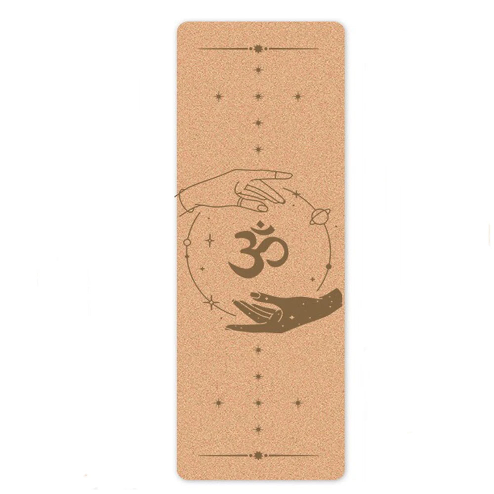 Sklisikker Kork Yogamatte 6mm med Mønster