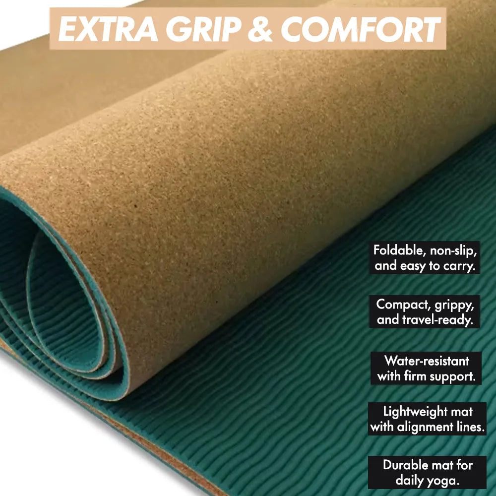 Klassisk Kork & TPE Yogamatte (5mm)