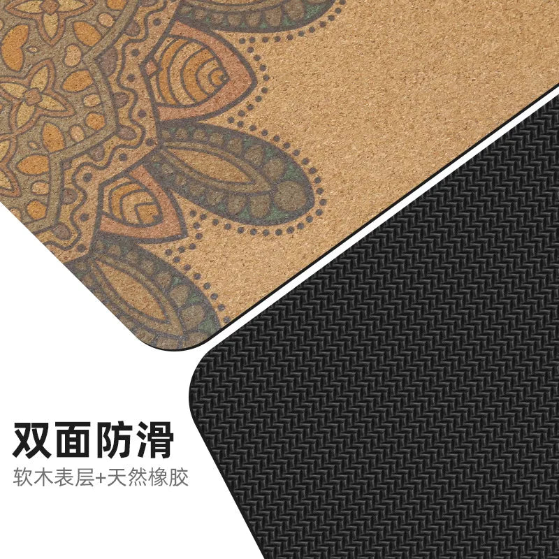 Sammenleggbar Yogamatte i Naturkork & Gummi (1mm)