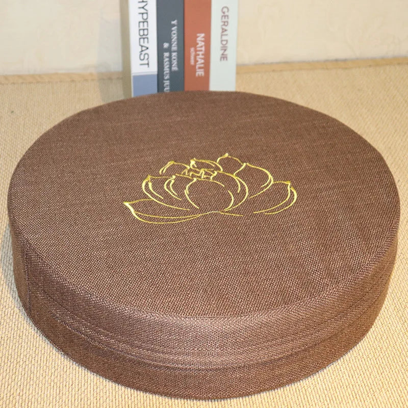 Fast Lin Meditasjonspute med Lotusstruktur (40x6 cm)