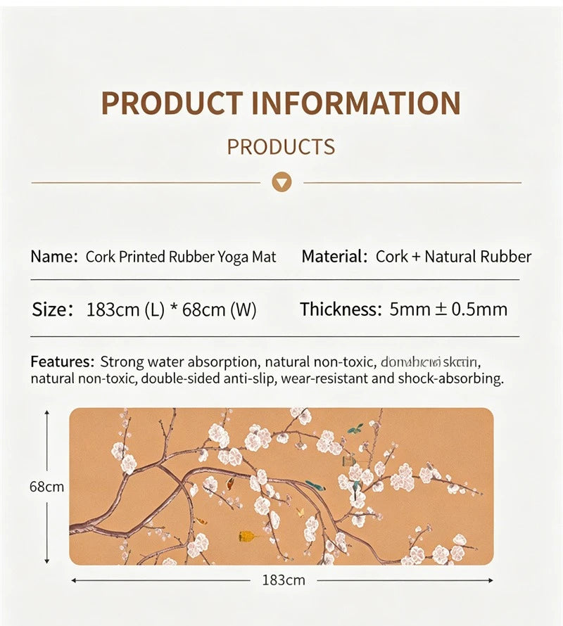 Naturgummi & Kork Yogamatte (5mm)