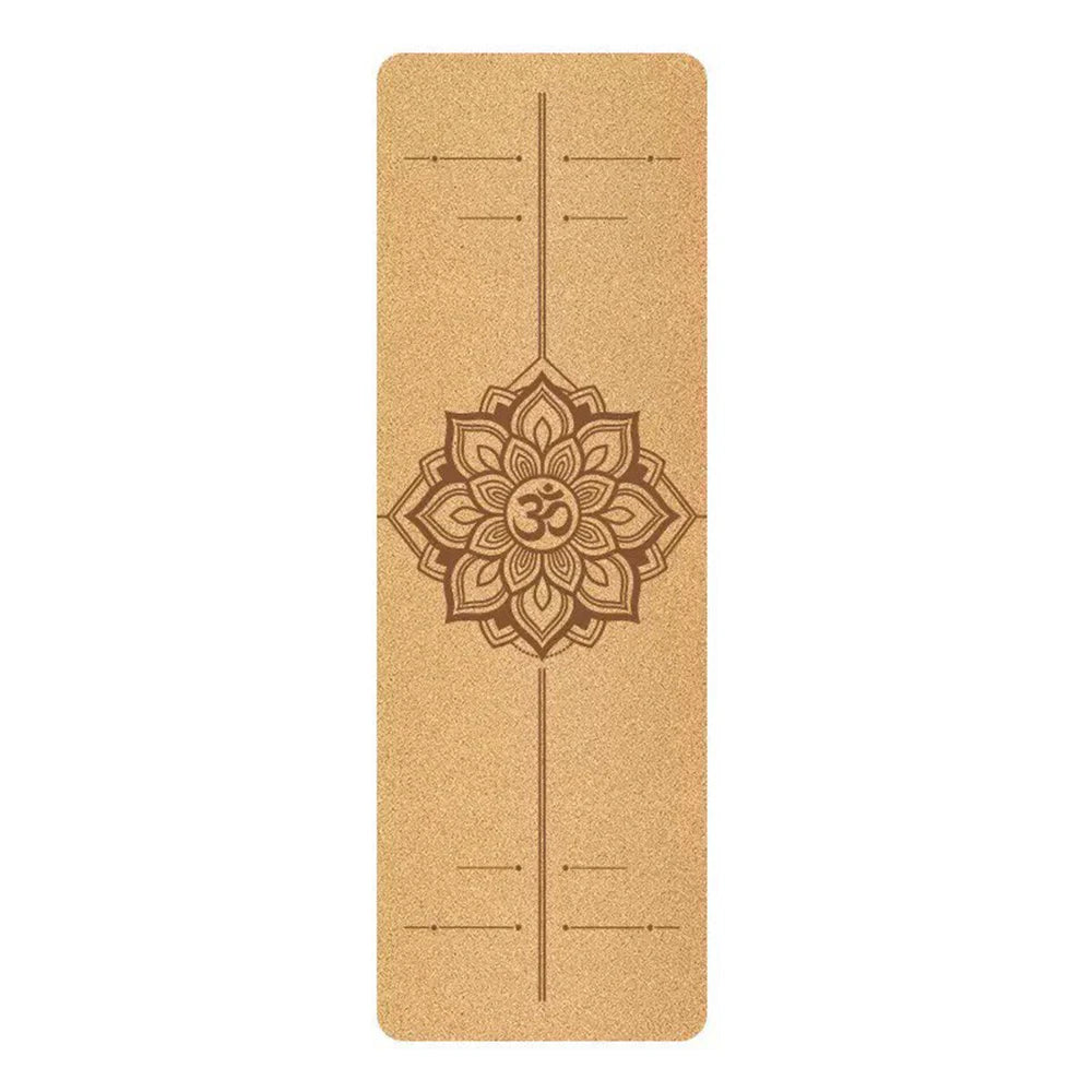 Sklisikker Kork Yogamatte 6mm med Mønster