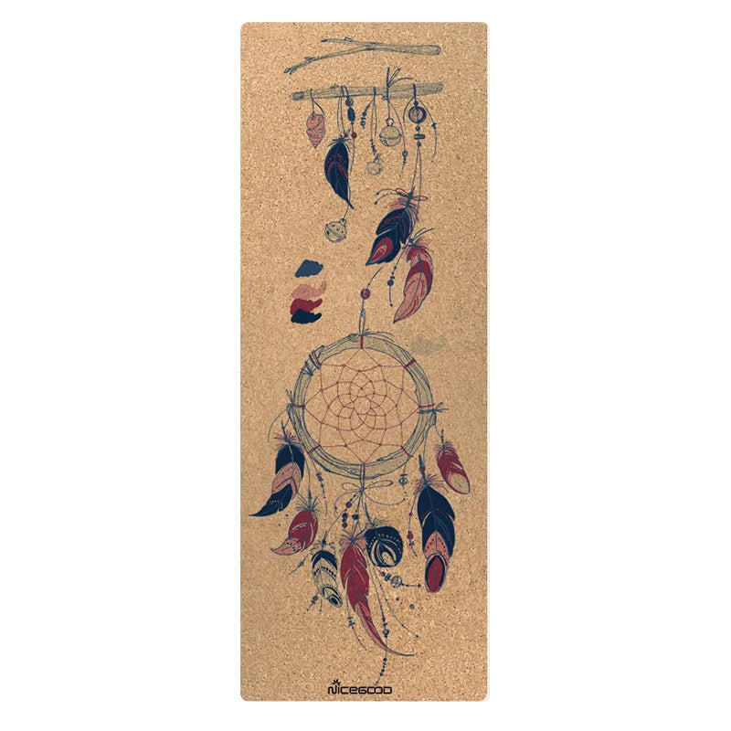 Sammenleggbar Yogamatte i Naturkork & Gummi (1mm)