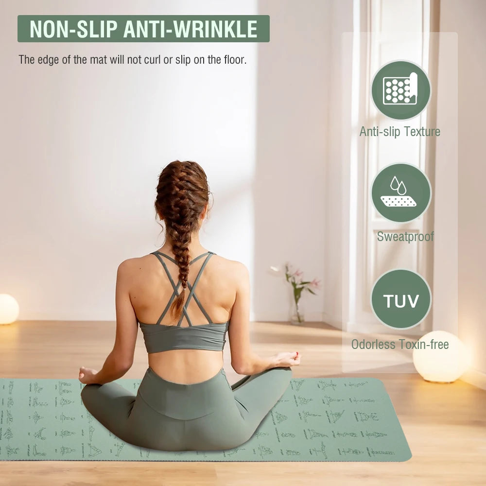 Miljøvennlig TPE Yogamatte (183x57 cm)