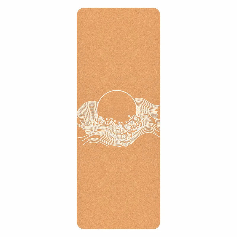 Bueformet Kork Yogamatte i Naturgummi (5mm)