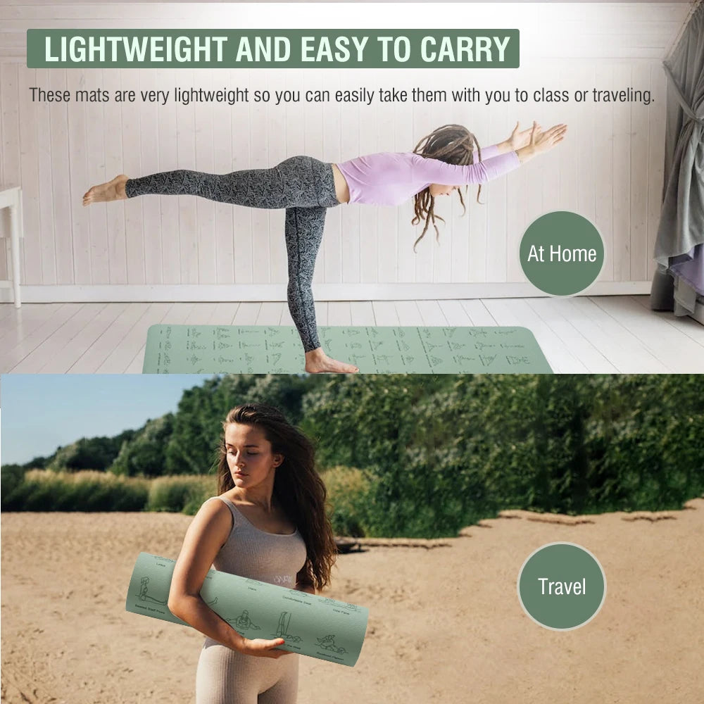 Miljøvennlig TPE Yogamatte (183x57 cm)