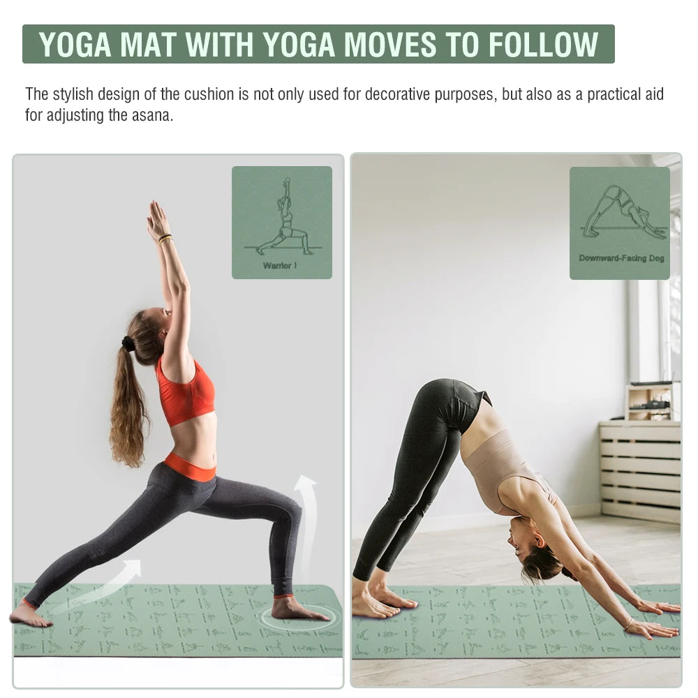 Miljøvennlig TPE Yogamatte (183x57 cm)