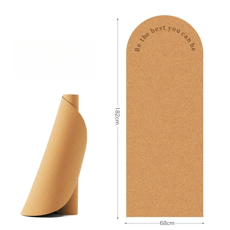 Bueformet Kork Yogamatte i Naturgummi (5mm)