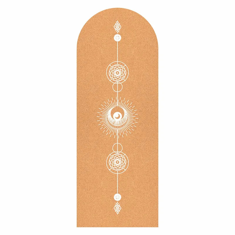 Bueformet Kork Yogamatte i Naturgummi (5mm)
