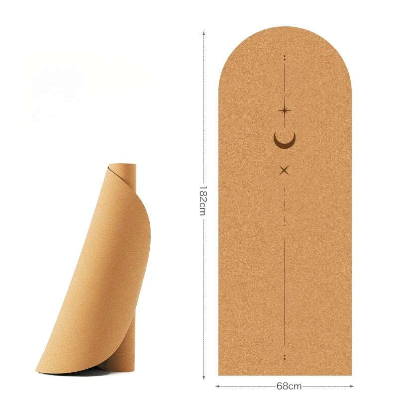 Bueformet Kork Yogamatte i Naturgummi (5mm)