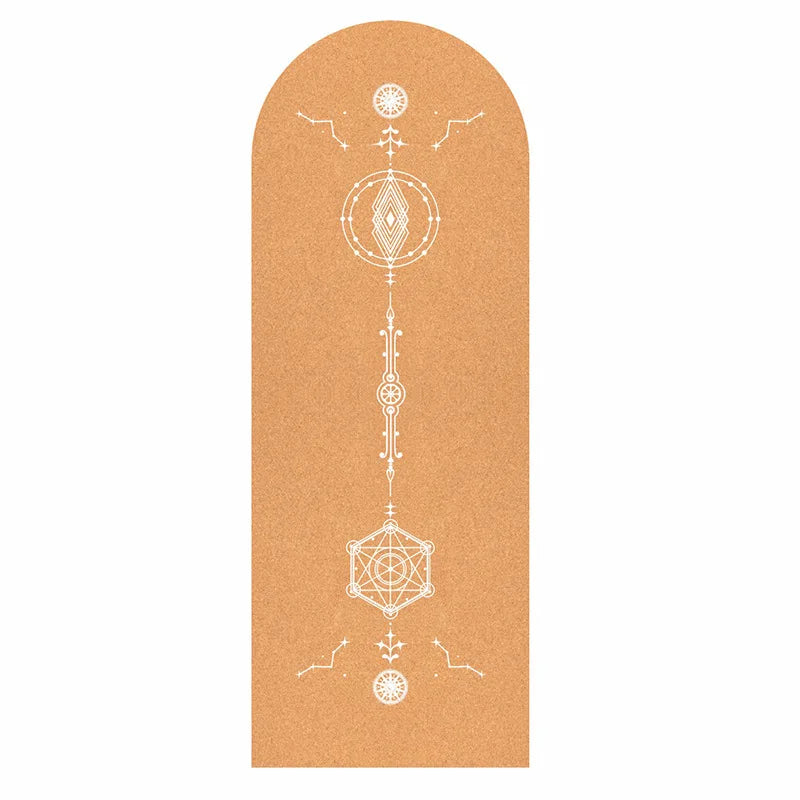 Bueformet Kork Yogamatte i Naturgummi (5mm)