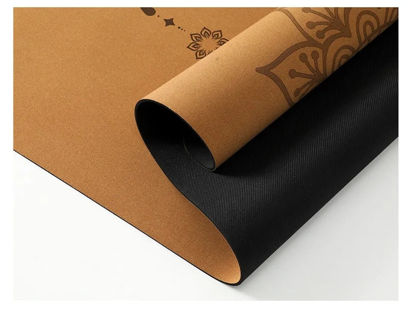 Bueformet Kork Yogamatte i Naturgummi (5mm)