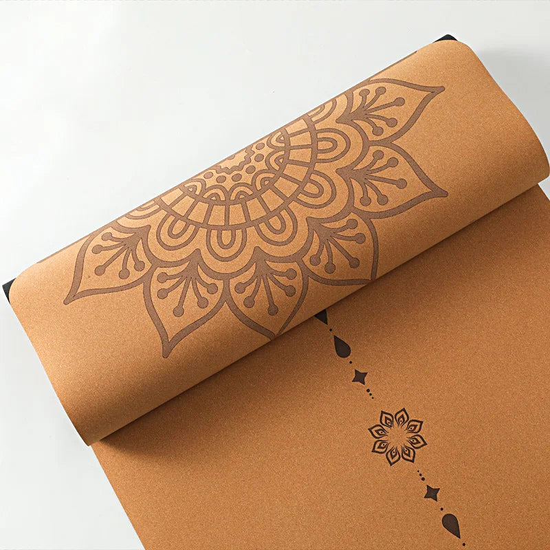 Bueformet Kork Yogamatte i Naturgummi (5mm)