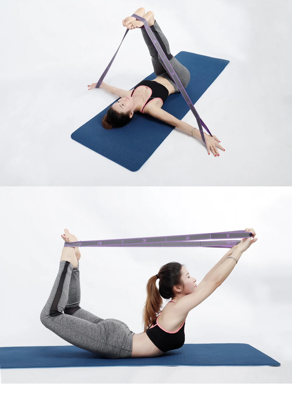 Flerseksjons Elastisk Yogabelte