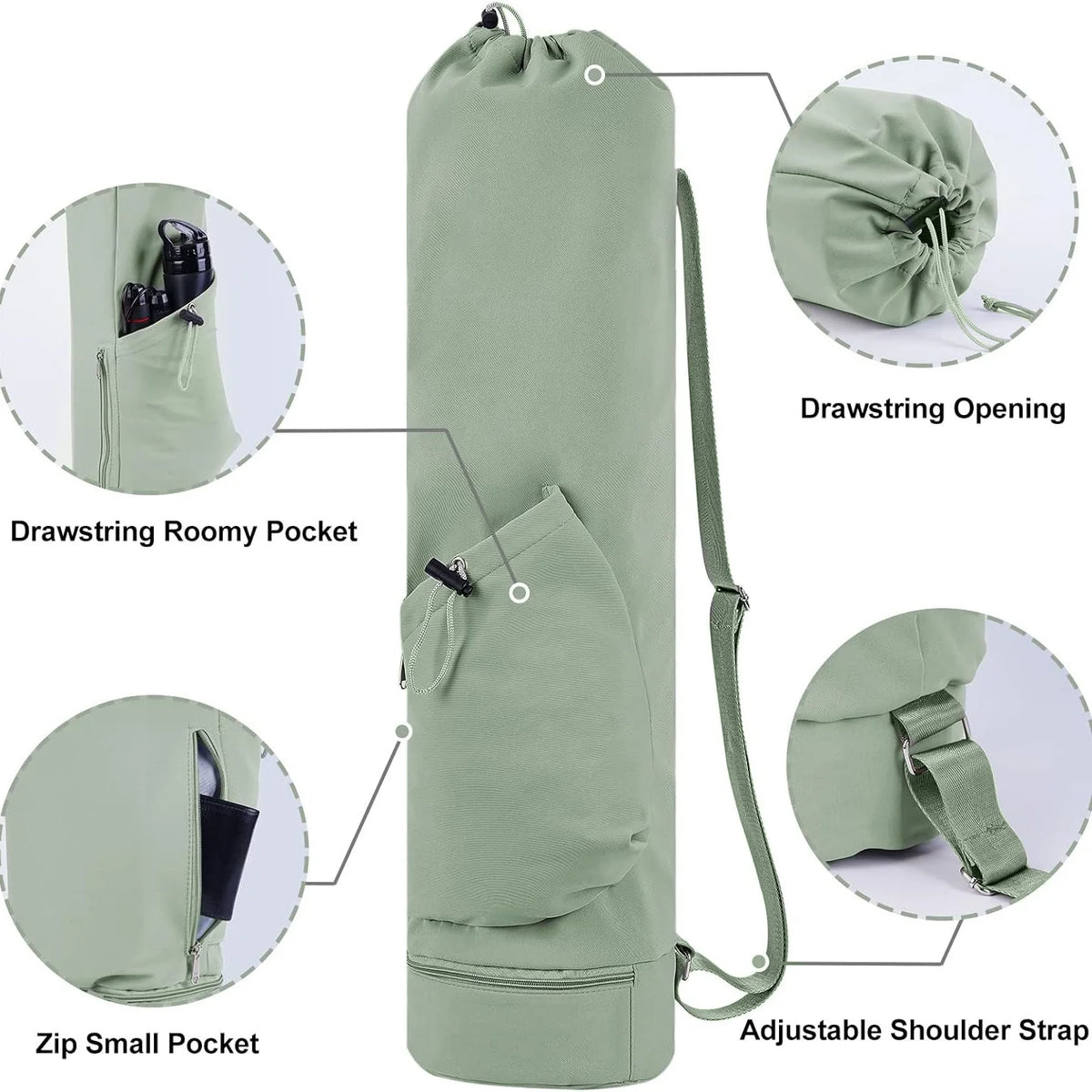 Romslig Yogamattebag med Ekstralommer