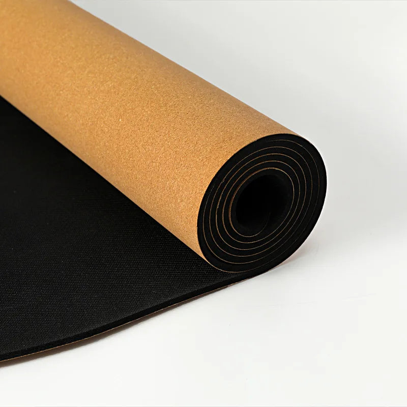 Bueformet Kork Yogamatte i Naturgummi (5mm)