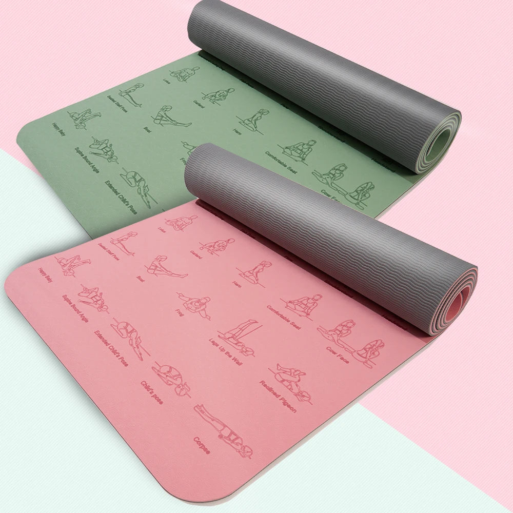 Miljøvennlig TPE Yogamatte (183x57 cm)
