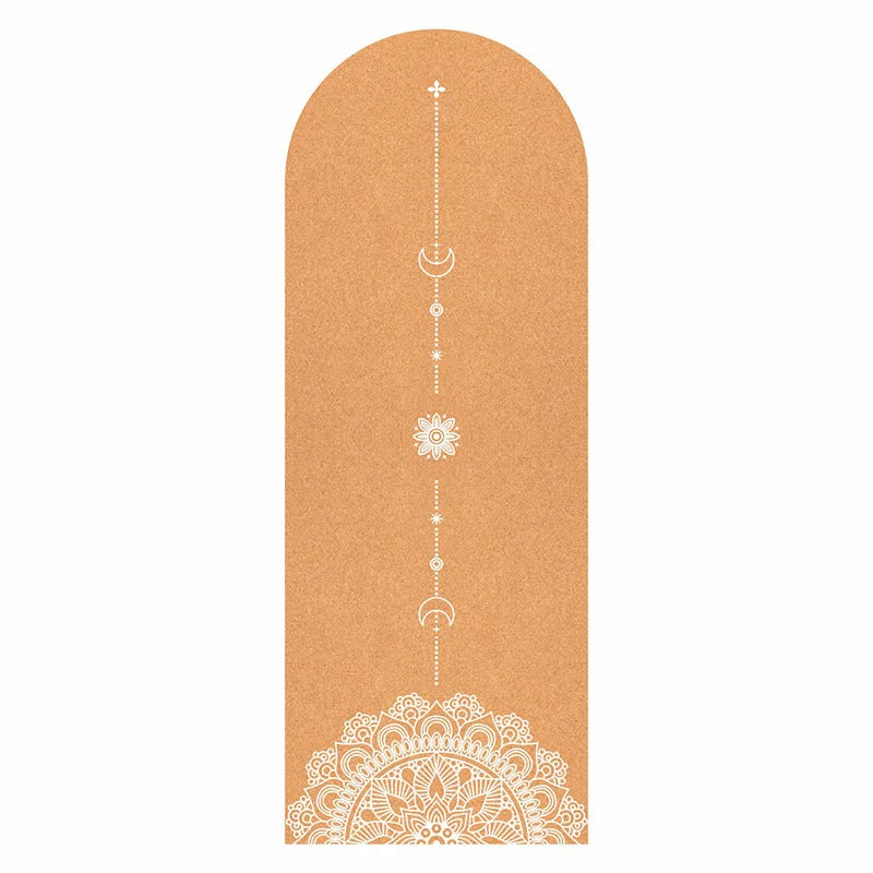 Bueformet Kork Yogamatte i Naturgummi (5mm)