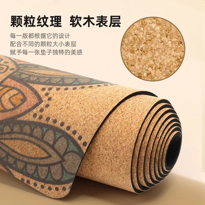 Sammenleggbar Yogamatte i Naturkork & Gummi (1mm)