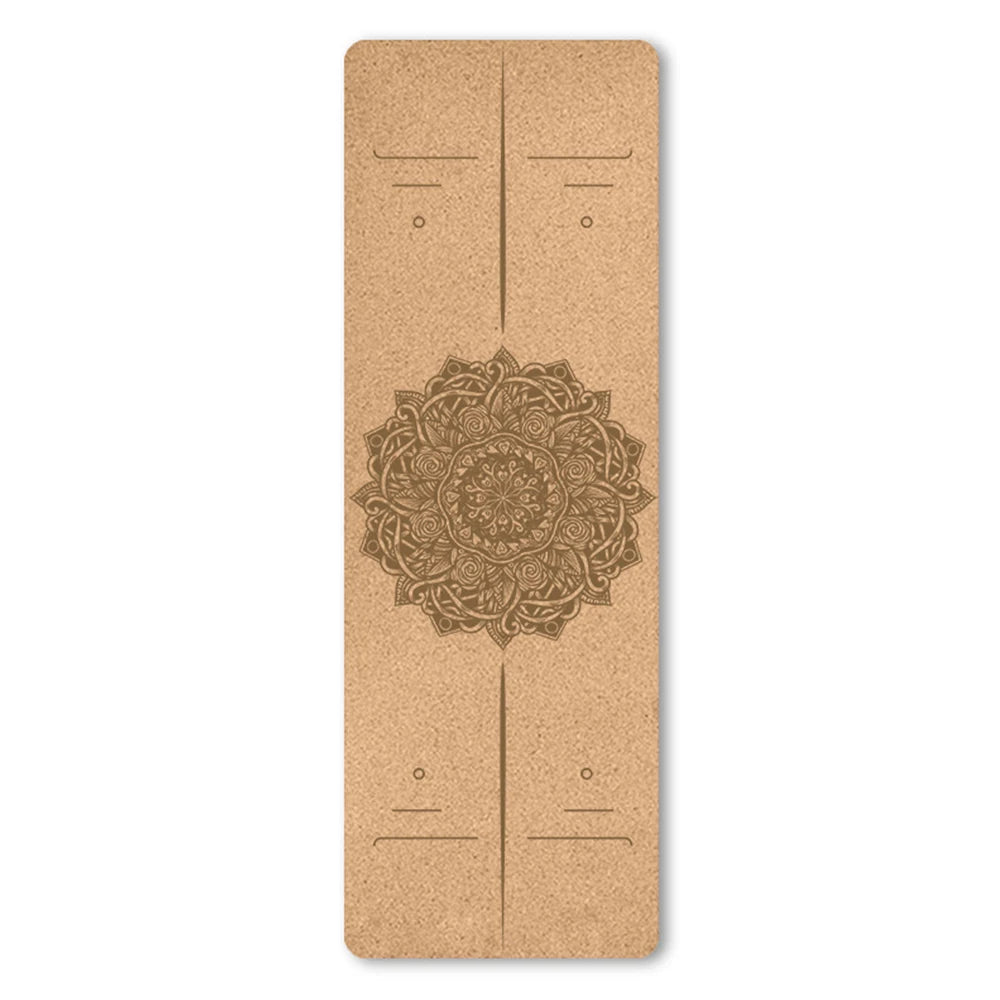 Sklisikker Kork Yogamatte 6mm med Mønster