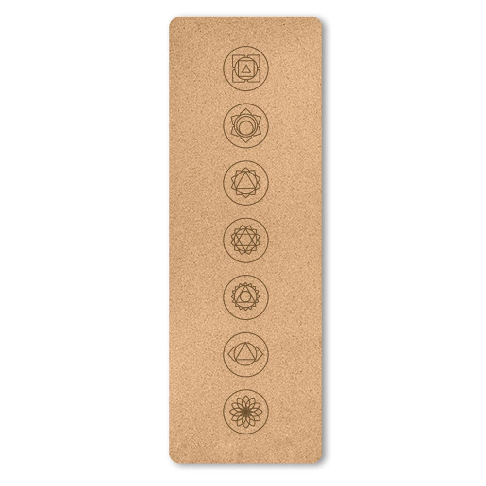 Sklisikker Kork Yogamatte 6mm med Mønster