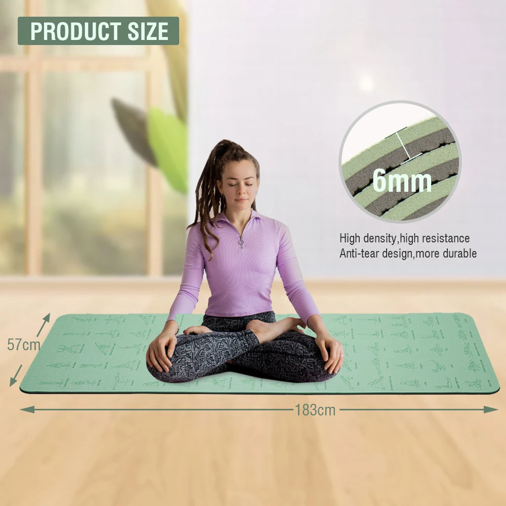 Miljøvennlig TPE Yogamatte (183x57 cm)