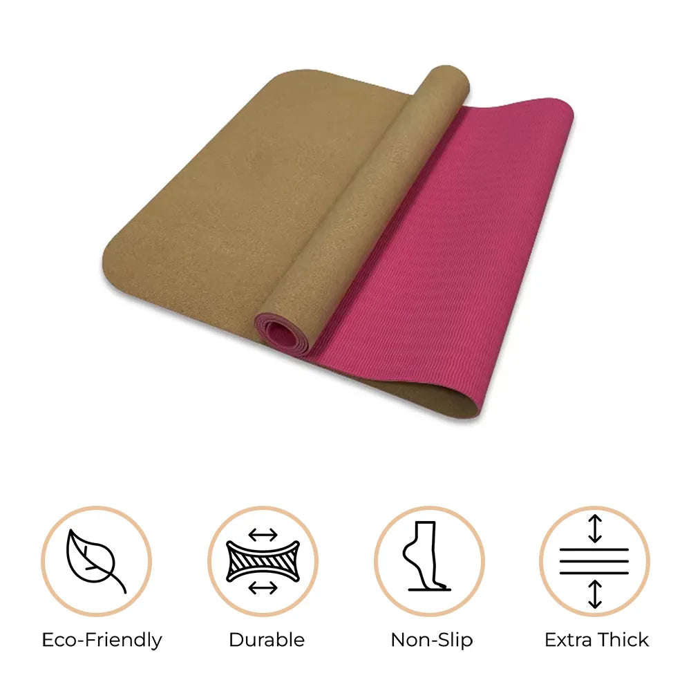 Klassisk Kork & TPE Yogamatte (5mm)