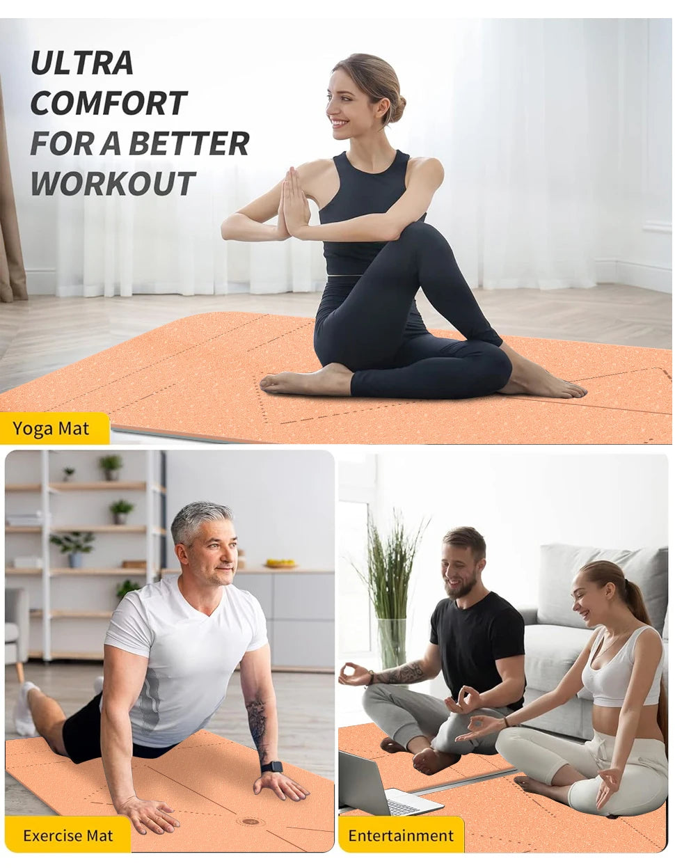 TPE Yogamatte med Bærestropp og Veske
