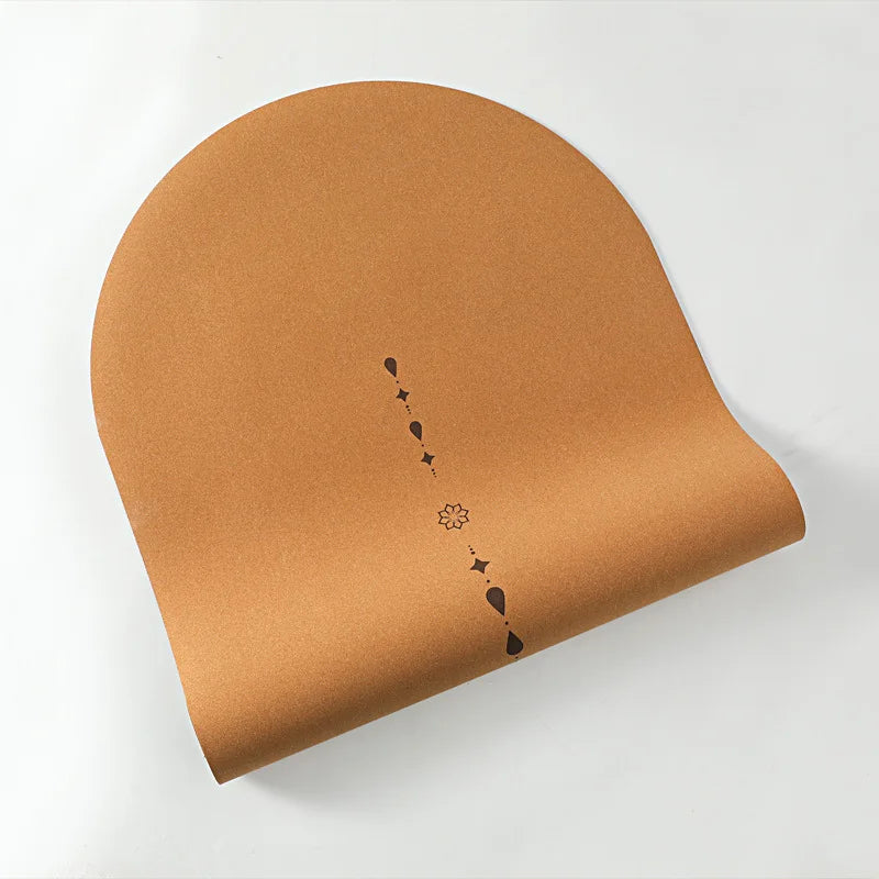 Bueformet Kork Yogamatte i Naturgummi (5mm)