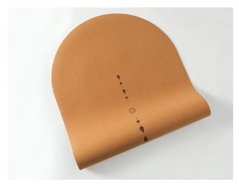 Bueformet Kork Yogamatte i Naturgummi (5mm)